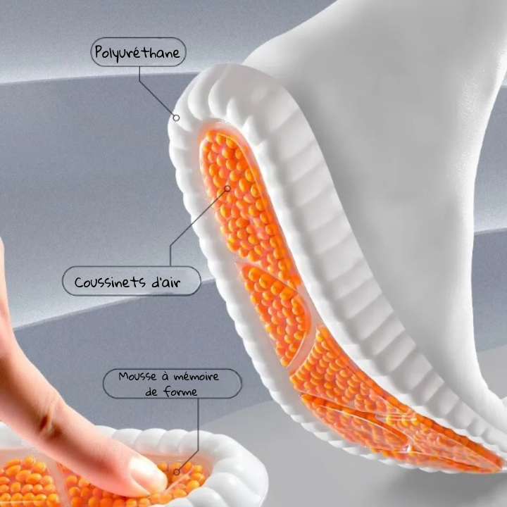 Semelles avec coussinets d'air - Mousse à mémoire de forme