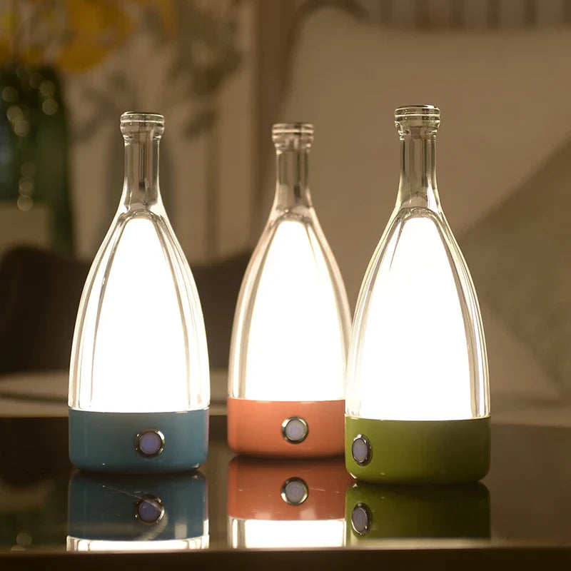 Lampe de table créative en forme de bouteille de vin
