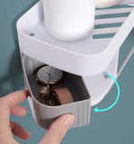 Etagère d'angle pour salle de bain - sans perçage