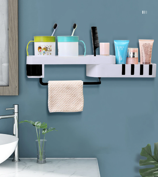 Etagère d'angle pour salle de bain - sans perçage