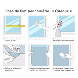 Film occultant adhésif pour fenêtre - Motif Oiseaux