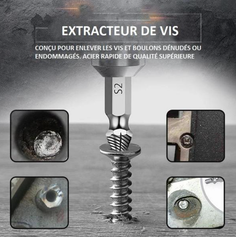 Extracteur de vis endommagées - Kit complet