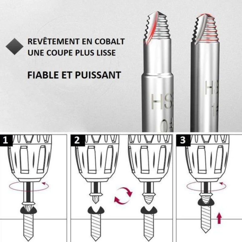 Extracteur de vis endommagées - Kit complet