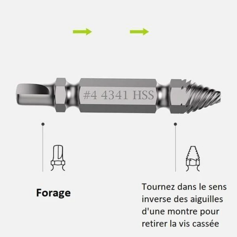 Extracteur de vis endommagées - Kit complet