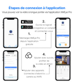 Hiseeu Caméra de sécurité 5MP étanche et vision nocturne