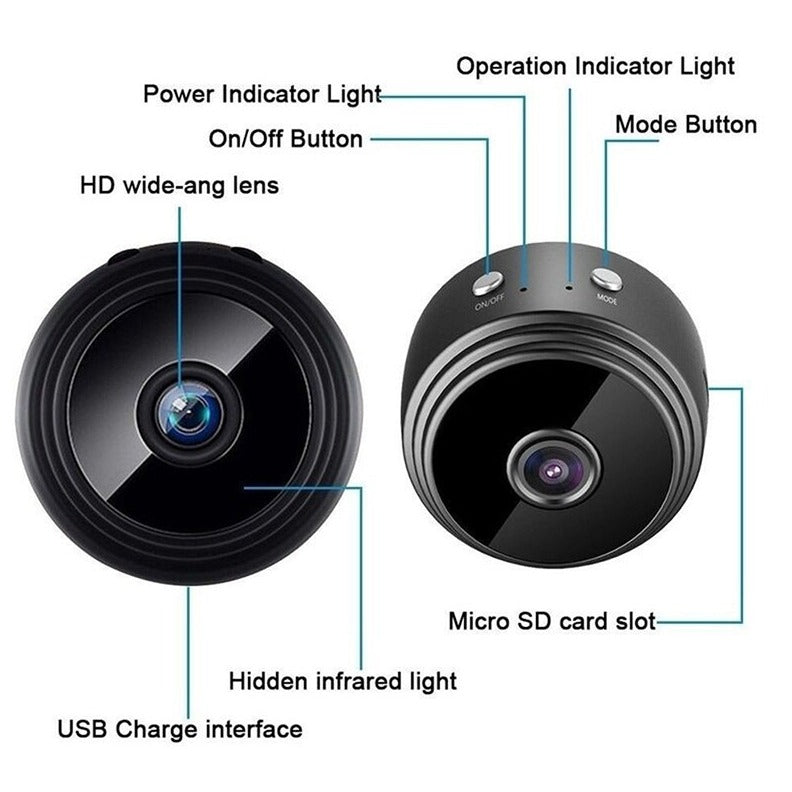 Mini caméra d'espion Wifi aimantée