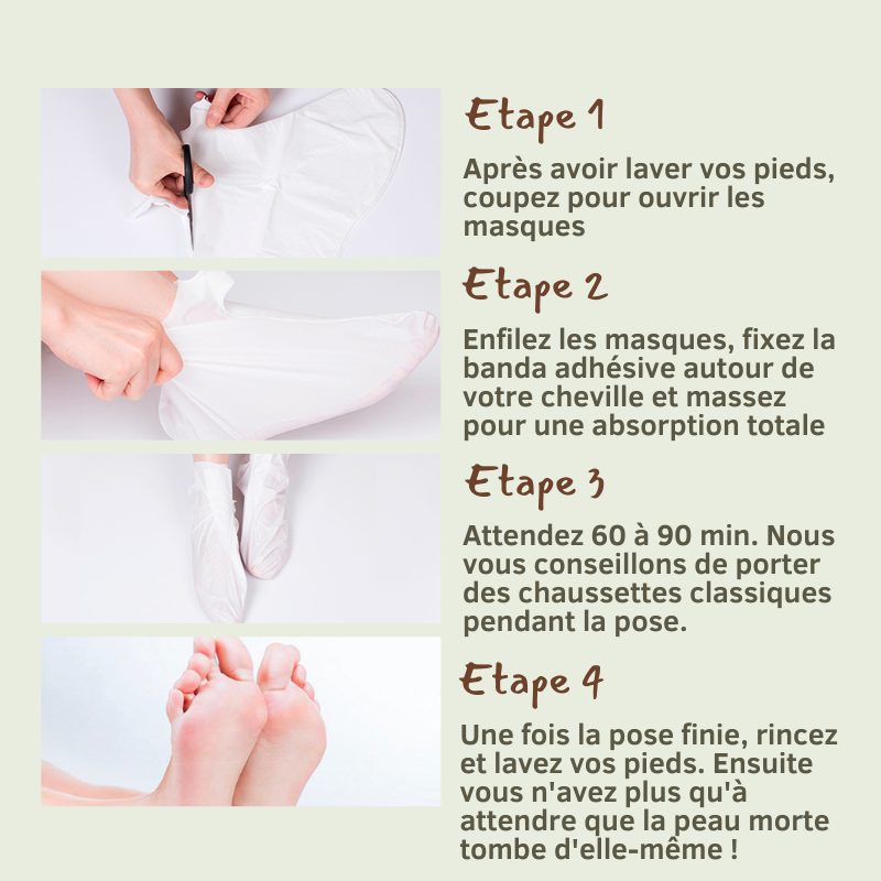 Lot de 6 Paires Masques Exfoliants pour Pied