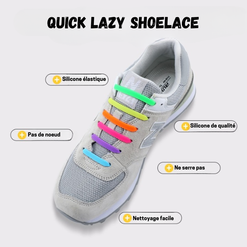 QUICK LAZY SHOELACE - 14x Lacets en silicone sans laçage