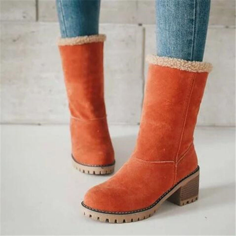 Bottes chaudes en daim & en polaire