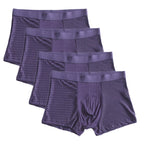 Lot de 4 Boxers Homme en Fibre de Bambou – Respirants, Doux & Confortables – Grandes Tailles