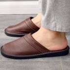 Pantoufles mixtes et souples en Cuir PU - Intérieur fourrure douce