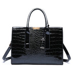 Ensemble Sac cabas croco avec porte-feuille et porte-carte