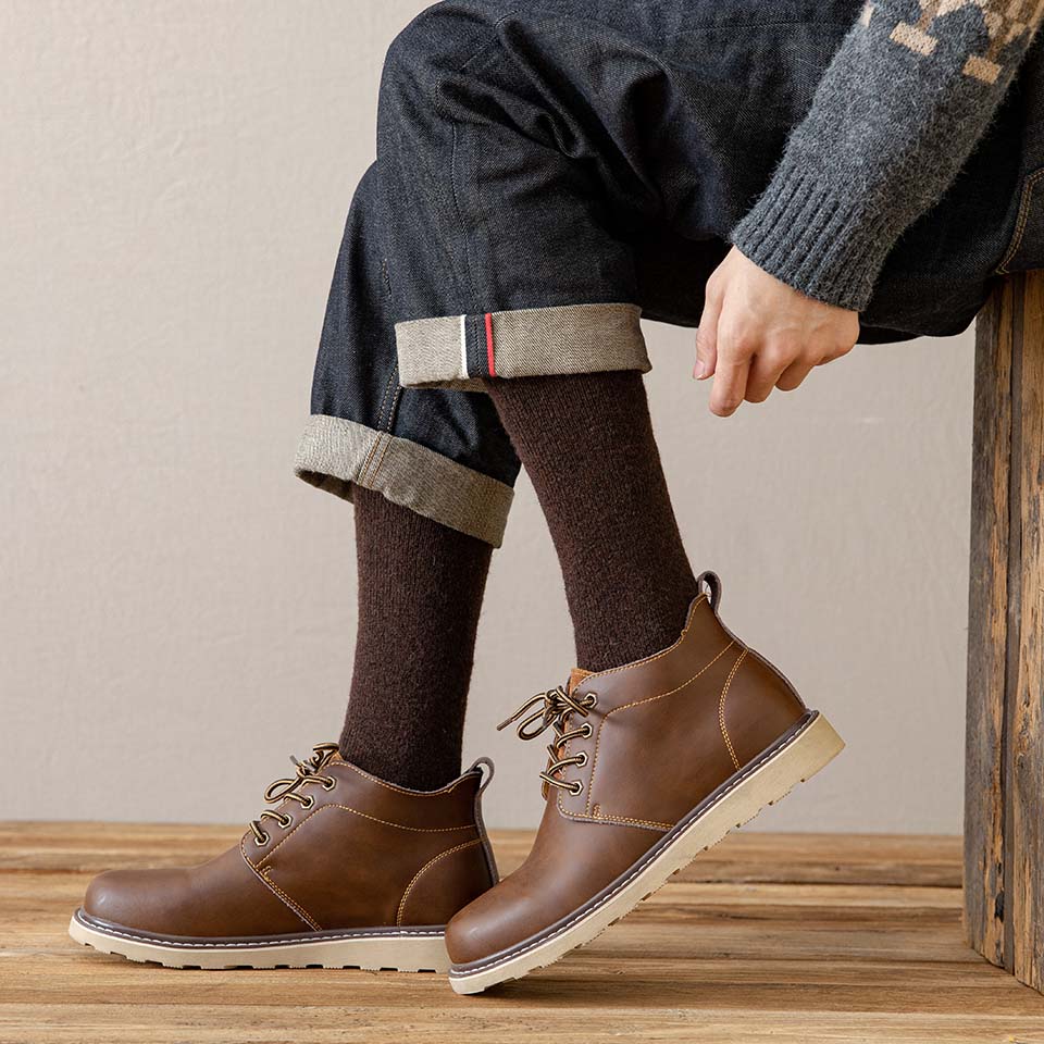 3x Paire de chaussettes longues en laine épaisse