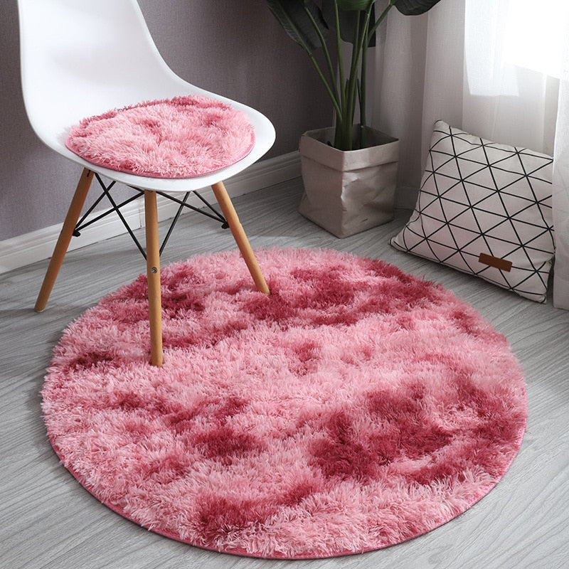 Tapis rond ultra-doux  - Imitation fourrure