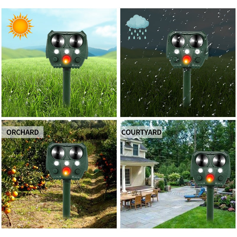 Répulsif à ultrasons à énergie solaire anti nuisible