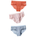 Lot de 3 Culottes féminines en coton à dentelle