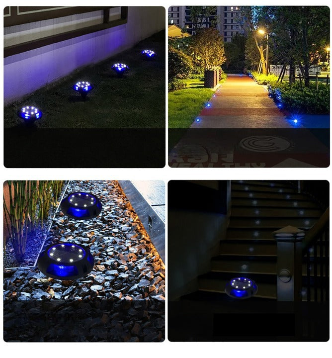 4x Spots LED solaires discrets pour jardin