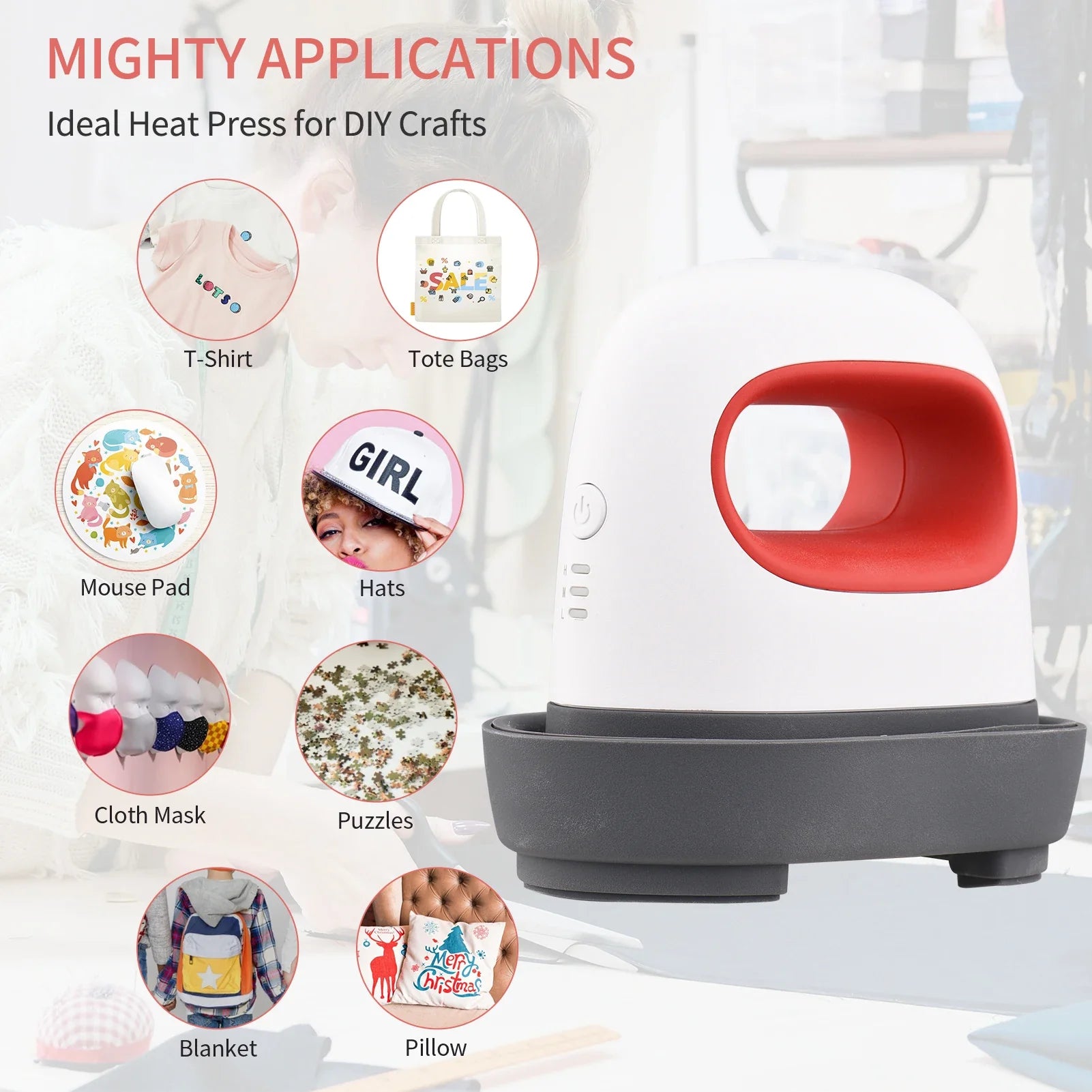 Mini presse à chaud en fer portable - Personnalisation et impression textile