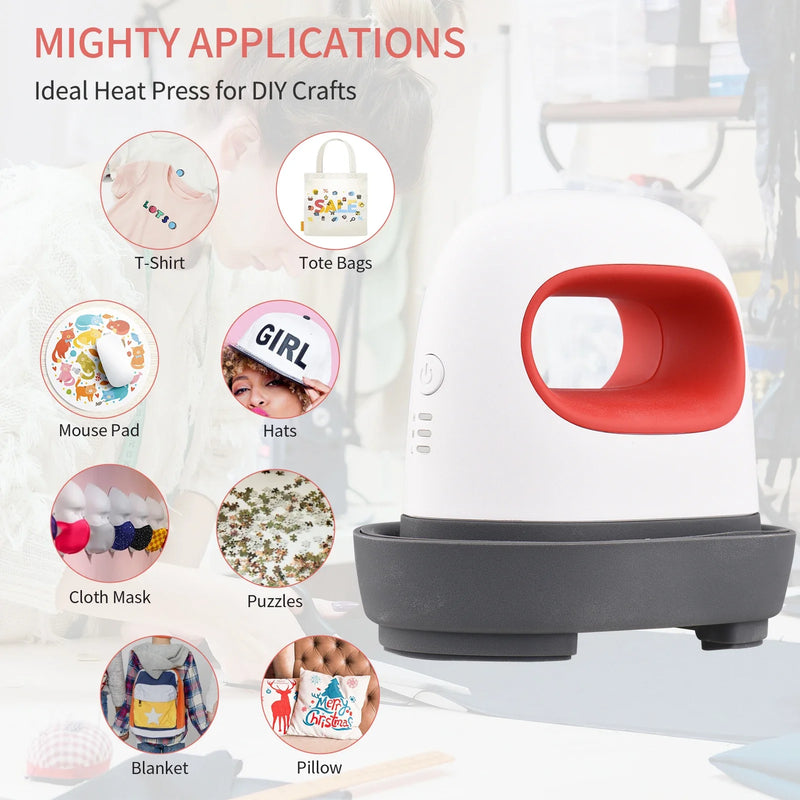 Mini presse à chaud en fer portable - Personnalisation et impression textile