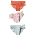 Lot de 3 Culottes féminines en coton à dentelle