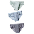 Lot de 3 Culottes féminines en coton à dentelle