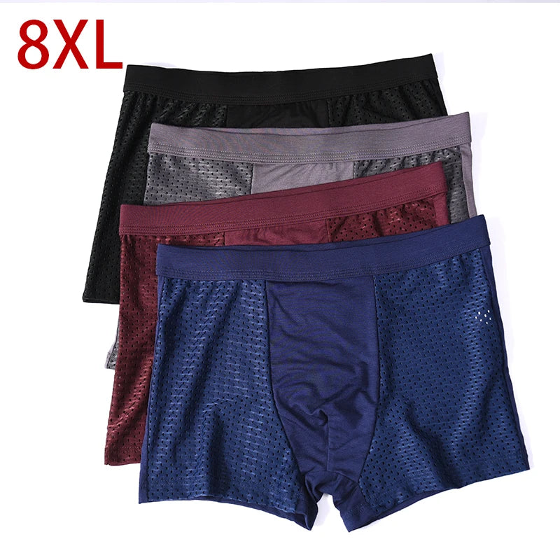 Lot de 4 Boxers Homme en Fibre de Bambou – Respirants, Doux & Confortables – Grandes Tailles