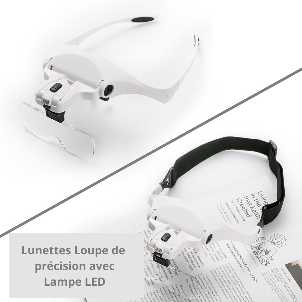 Lunettes loupe de précision avec lampe