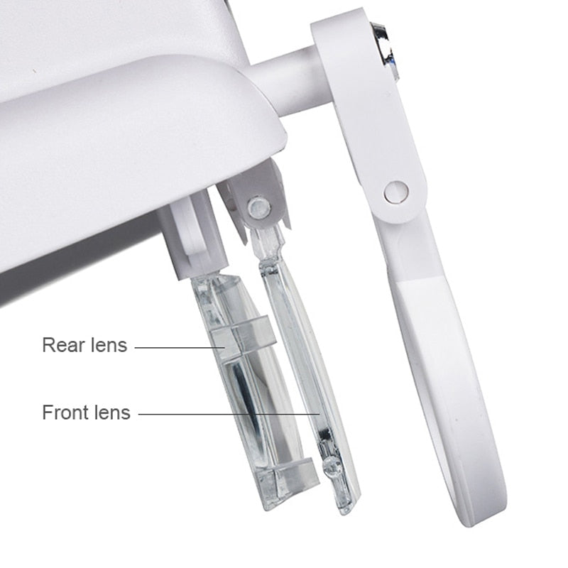 Loupe frontale de précision avec éclairage LED - Zoom jusqu'à 8x