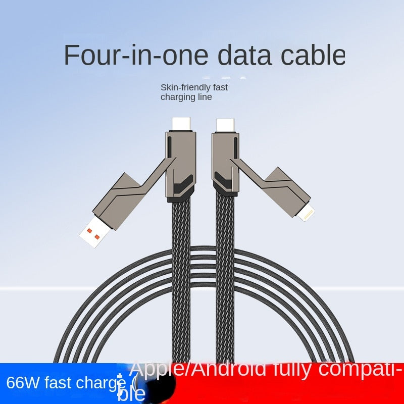 Cable USB 4 en 1 en métal - Charge rapide