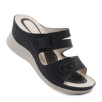 Sandales mules compensées