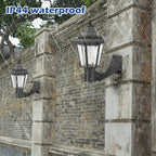 Set of 2 Vintage LED Solar Wall Lights