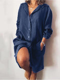 Robe Chemise longue en coton et lin pour femme