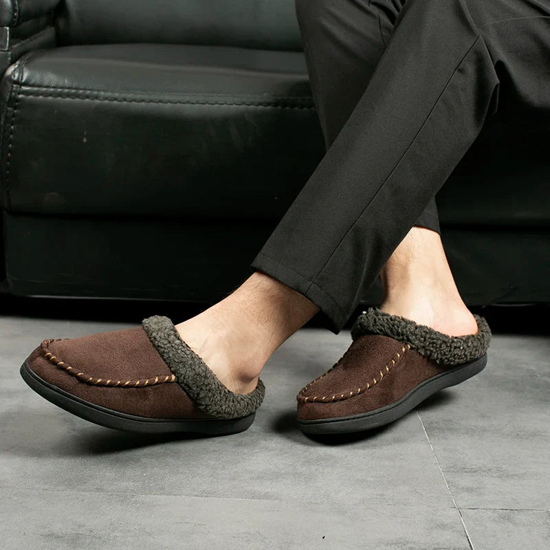 Chaussons en fourrure avec semelles anti-chocs - Hommes