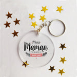 Idée cadeau - Porte-clé acrylique personnalisé papa, maman, tonton, mamie...