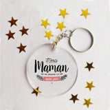Idée cadeau - Porte-clé acrylique personnalisé papa, maman, tonton, mamie...