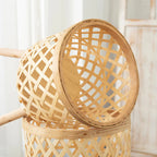 Pot de fleurs en bambou tissé