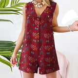 Combinaison short d'éte légère en Coton et lin