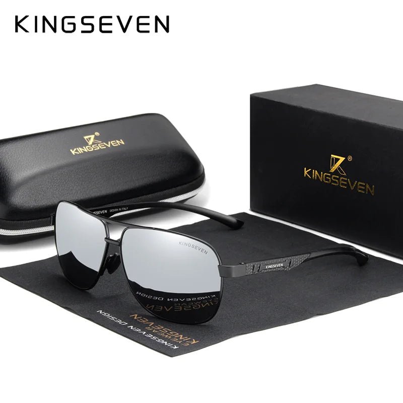 KINGSEVEN – Lunettes de Soleil Polarisées UV400 en Aluminium pour Homme