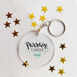 Idée cadeau - Porte-clé acrylique personnalisé papa, maman, tonton, mamie...