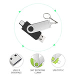 Clé USB 2 en 1 - 64GB (USB et USB Type C)