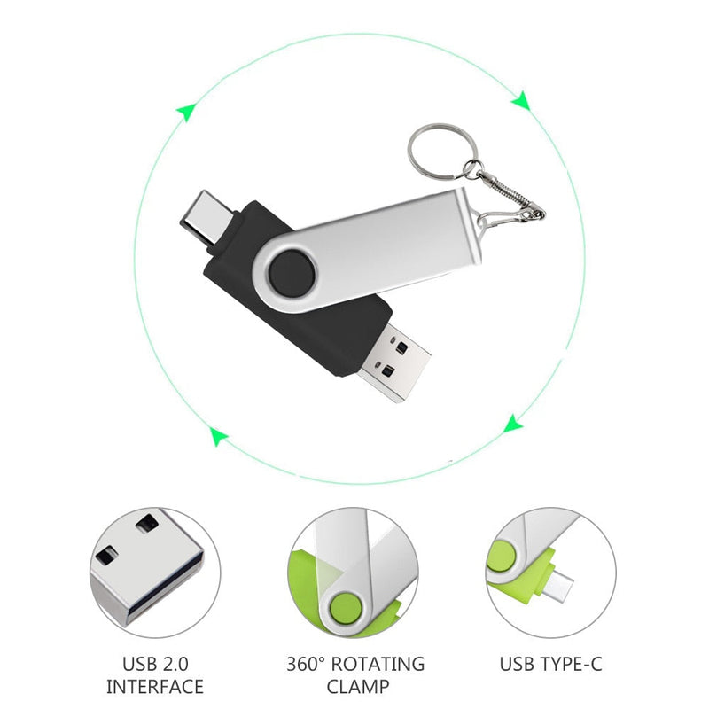 Clé USB 2 en 1 - 64GB (USB et USB Type C)