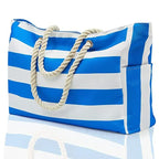 Tote Bag Plage Imperméable Rayures Femme — Grand Format 50x35cm