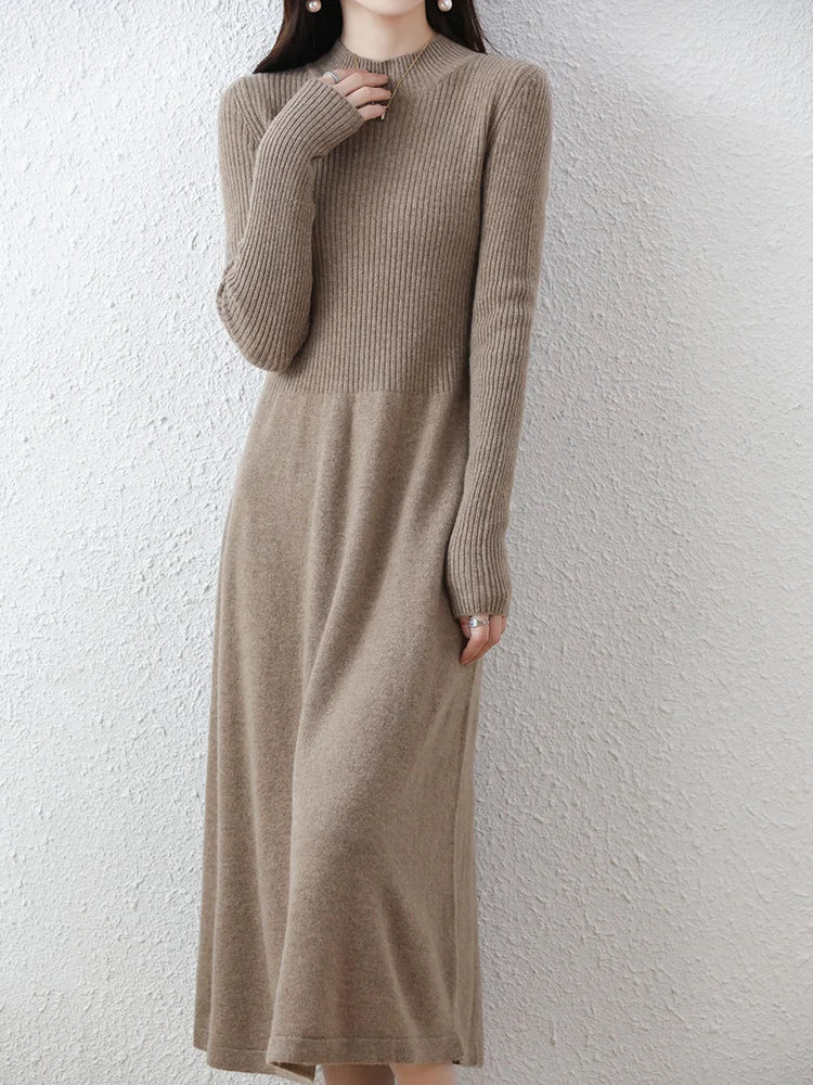 Robe longue en 100% Laine mérinos