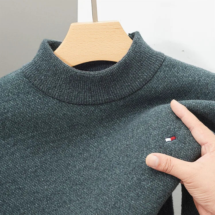 Pull epais à demi-col roulé pour hommes