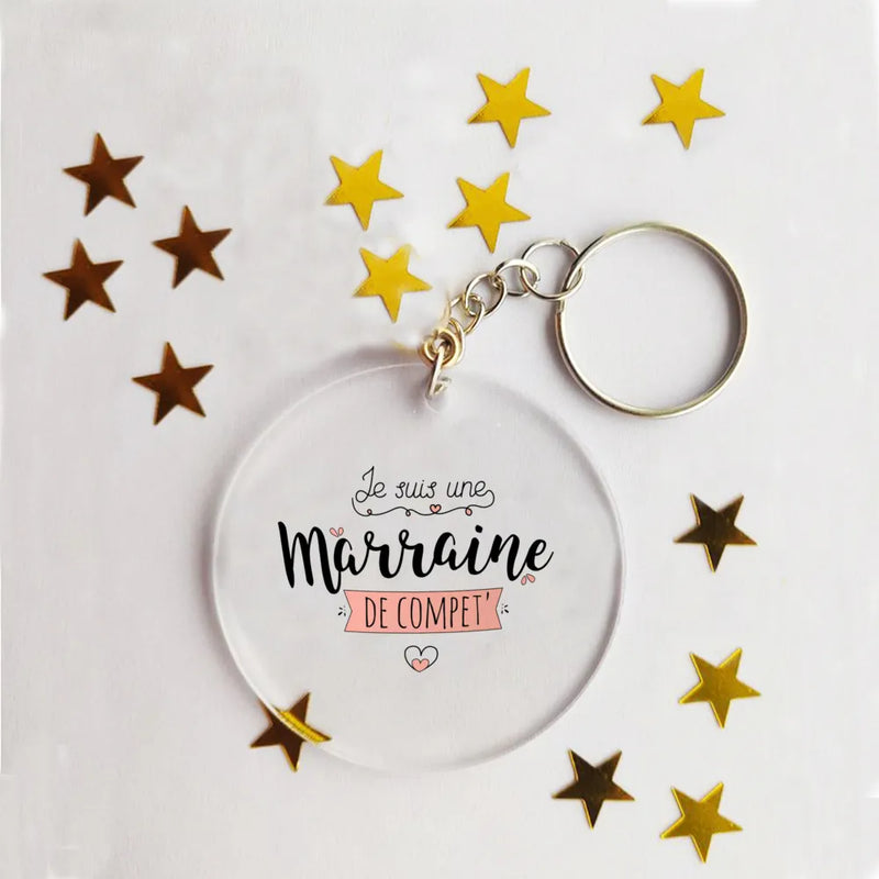 Idée cadeau - Porte-clé acrylique personnalisé papa, maman, tonton, mamie...