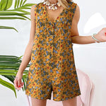Combinaison short d'éte légère en Coton et lin
