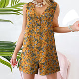 Combinaison short d'éte légère en Coton et lin