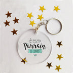 Idée cadeau - Porte-clé acrylique personnalisé papa, maman, tonton, mamie...