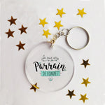 Idée cadeau - Porte-clé acrylique personnalisé papa, maman, tonton, mamie...