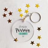 Idée cadeau - Porte-clé acrylique personnalisé papa, maman, tonton, mamie...
